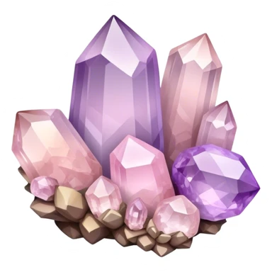 Light pink and lavender ombré quartz cluster  sticker