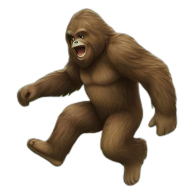 Sasquatch jumping on trampoline sticker