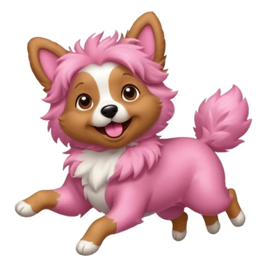 pink girly dog jumping in the air sticker