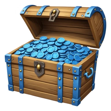 teasure chest of blue coins sticker