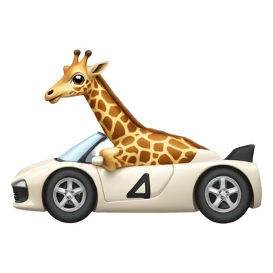 Giraf riding a raceing car  sticker