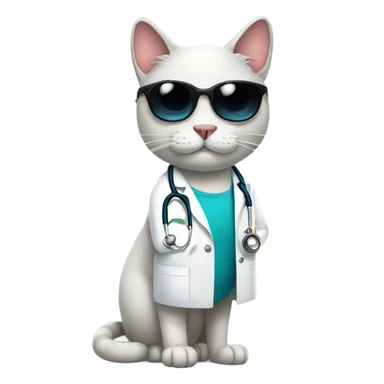 doctor cat wearing dark sunglasses sticker