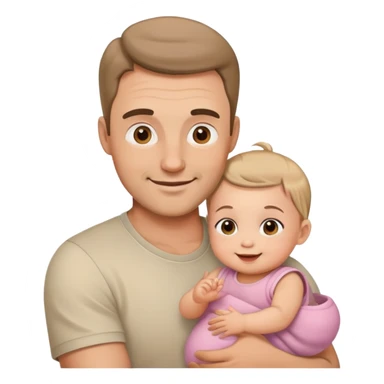 dad with baby girl sticker