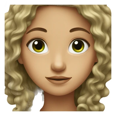 girl with green eyes and long dark curly hair sticker