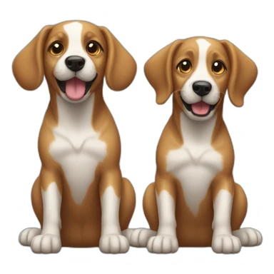 Two dogs playing  sticker