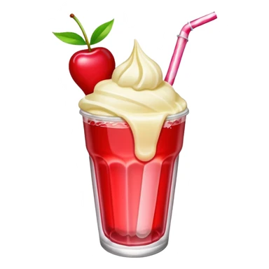  Neon cream soda with scoop of vanilla and cherry on top, straw sticking out  sticker