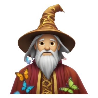 wizard 404 turning into colorful butterflies sticker