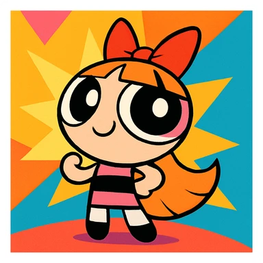 Powerpuff Girls character with a proud emotion, cartoon style, vibrant colors sticker