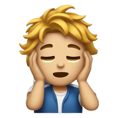 Emoji fixing his hair sticker