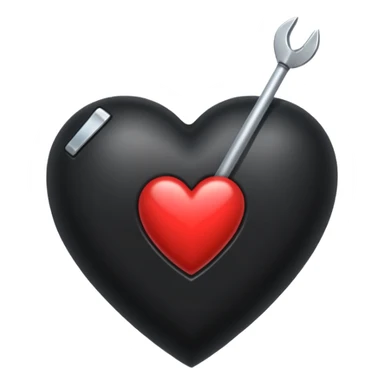 Corazón negro con una flecha q lo atraviesa todo y el corazón negro. sticker