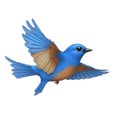 Bluebird flying sticker