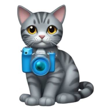 alice blue chester cat with Canon r5  camera sticker