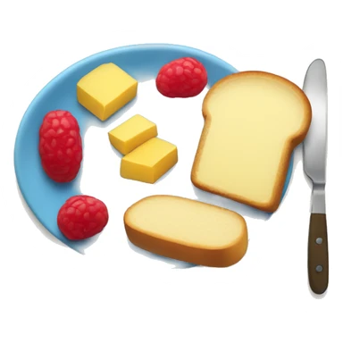 Jam and butter and bread on a plate sticker