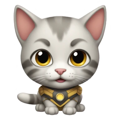 brave kitten superhero sticker