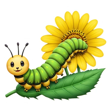 
caterpillar on flower sticker