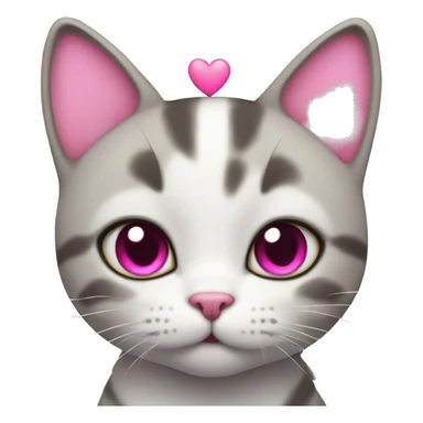 Cat with a pink heart  sticker