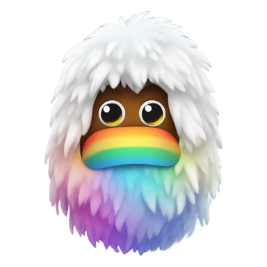 A rainbow yeti poop emoji sticker