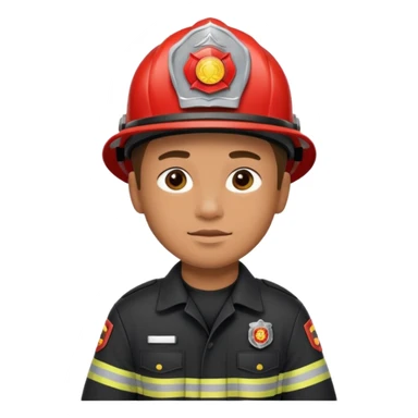 Firefighter with Black uniform sticker