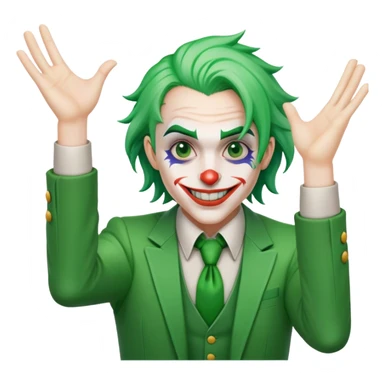 Joker character hands in the air celebrating sticker
