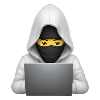 Hacker working on a computer sticker