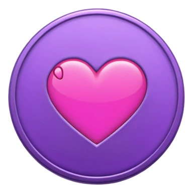 purple coin with one heart sticker