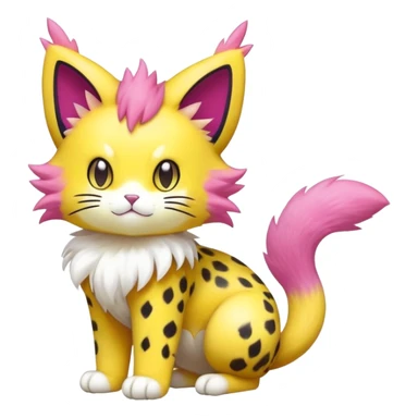 Colorful Liepard-Skitty-Delcatty-Pokémon-Fakémon-hybrid-creature (full body) sticker