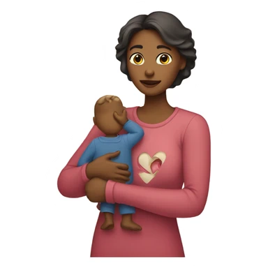 Mother holds her heart in her arm sticker