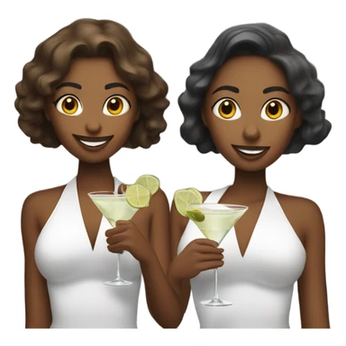 two girls sipping martinis sticker