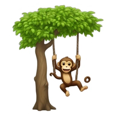Tree with monkey swinging sticker
