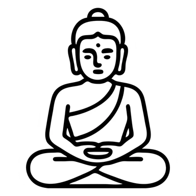 icon on the theme of yoga Buddha classes.  sticker