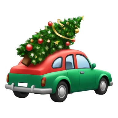 Christmas Car with Christmas Tree  sticker