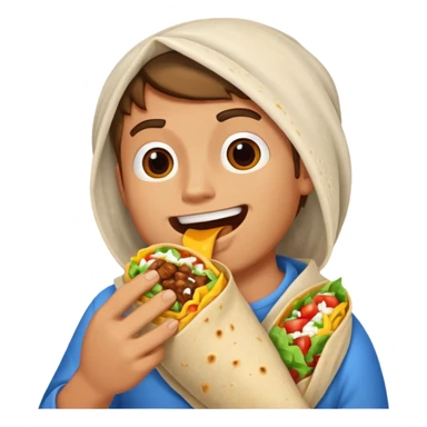 Giga chad eating burrito sticker
