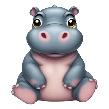 Baby hippo relaxing sticker