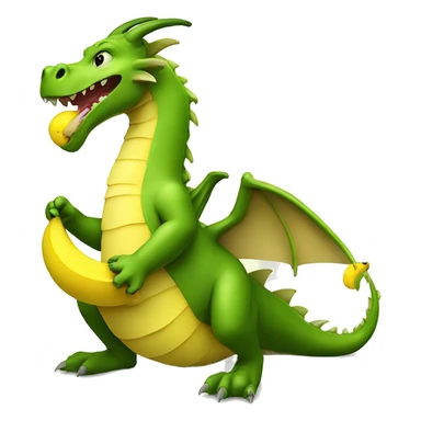 a dragon eating banana sticker