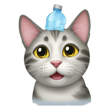 Cat drink water sticker