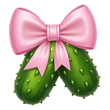 Pickle with light pink bow sticker