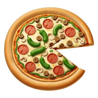 pizza with mushroom, green pepper, sausage sticker