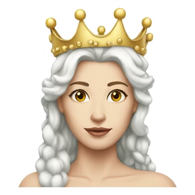 Queen white skin big crown sticker