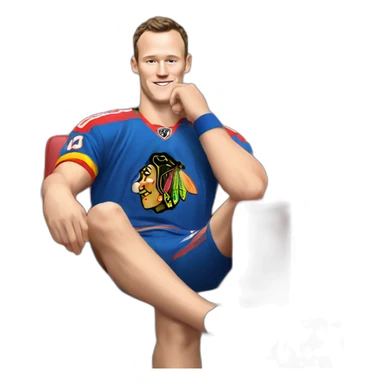 Jonathan Toews sitting on rainbow sofa sticker