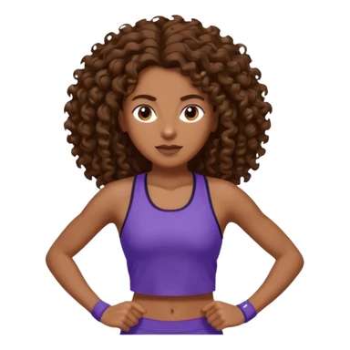 Treino de corrida feminino morena cacheada cabelos longos sticker