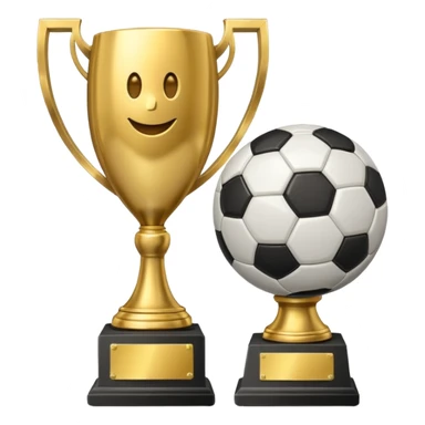 Soccer ball+trophy sticker