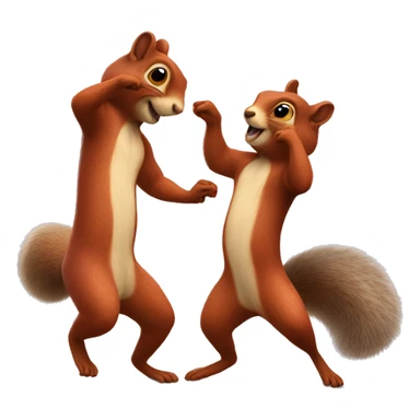 two squirrels dancing  sticker