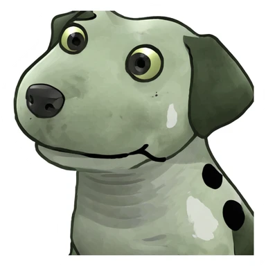 A dog with white and black spots  sticker