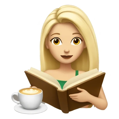 blondie reading a book and drinking a latte sticker