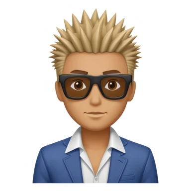 fair man with spiky hair with square shades sticker