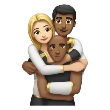 Egyptian young man with Russian young woman hugging  sticker