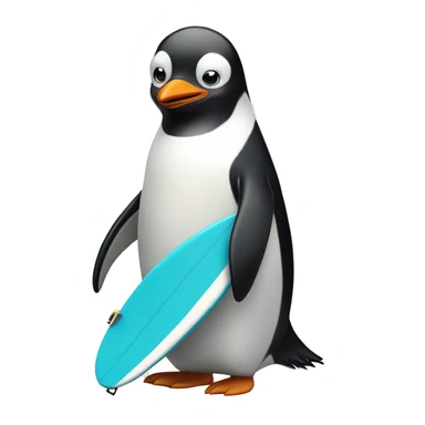 Penguin with surf board  sticker