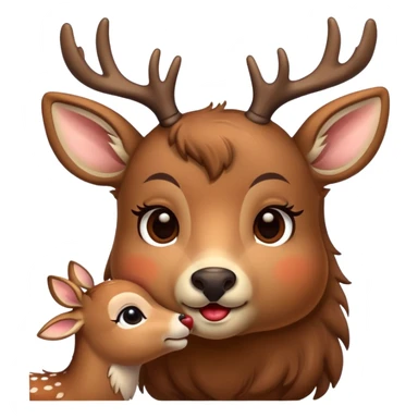 deer sending a kiss sticker
