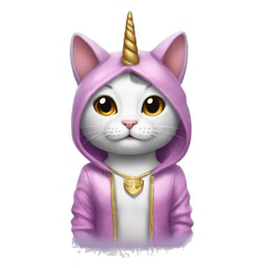 cat with unicorn outfit sticker