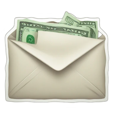 mail icon with dollar notes sticker